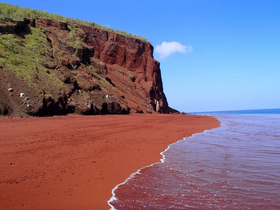 red sand beach